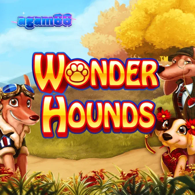 Tampilan layar permainan slot Wonder Hounds dengan simbol anjing yang ikonik